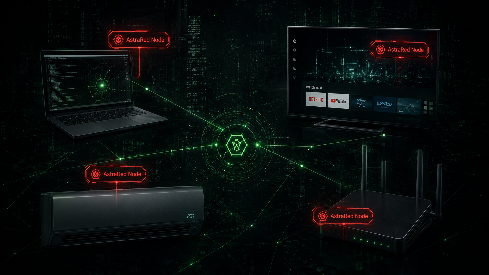 AstraRed Nodes – Laptop, TV, Air Conditioner, Router